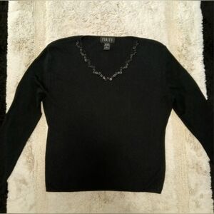 Finity Black V-Neck Sweater